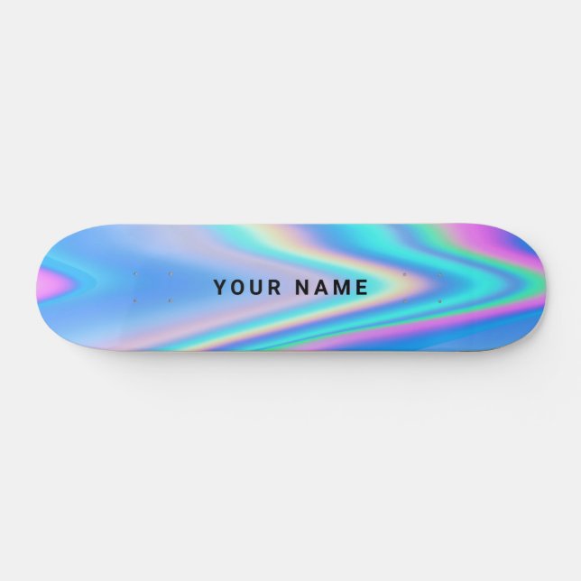 Skateboard Nom simple holographique personnalisé (Horz)