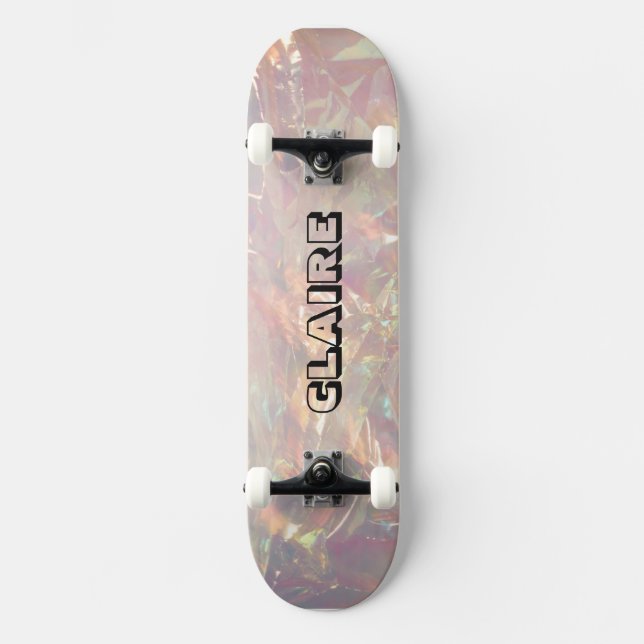Skateboard Nom unique cool collectable holographique (Recto)