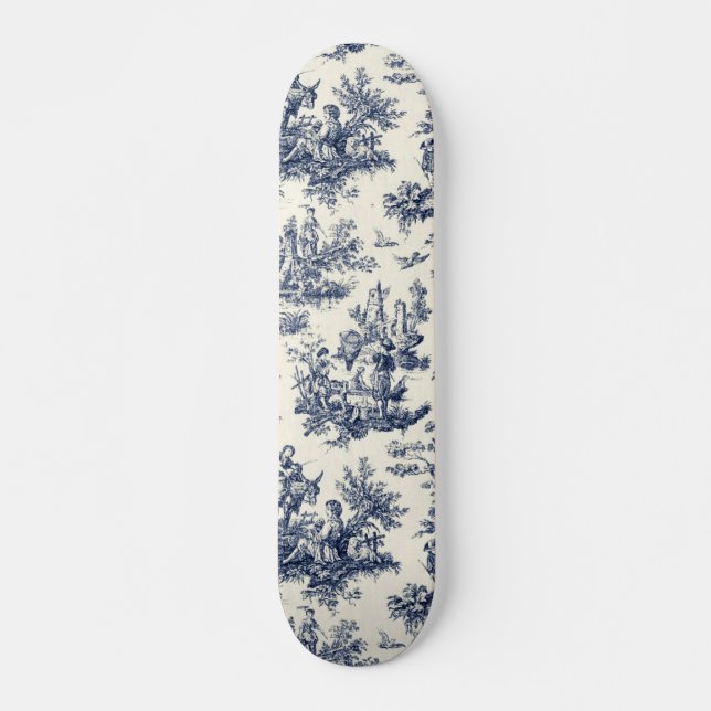 Skateboard NOMADESAUSTRALIENS Marine toile de Jouy (Devant)