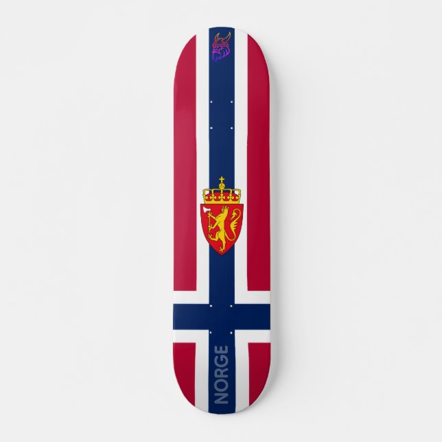 Skateboard Norway Flag/ Coat of Arms (Devant)