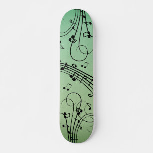 Skateboard Notes de fantaisie Design de musique verte
