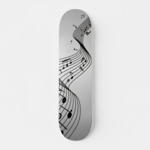 Skateboard Notes de musique sur argent