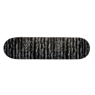 Skateboard Notes noires et blanches de musique