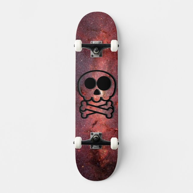 Skateboard NOUVEAU - Crâne de dessin animé Galaxy (Recto)