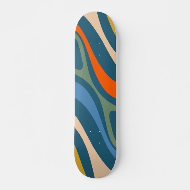 Skateboard Nouveau Motif multicouleur Abstrait Groove Retro (Devant)