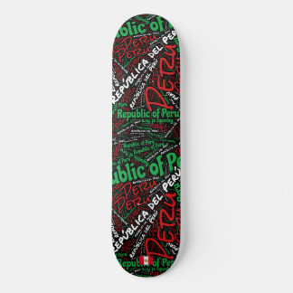 Skateboard Nuage de mots de la fierté nationale du Pérou