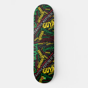 Skateboard Nuage de mots de la fierté nationale guyanienne
