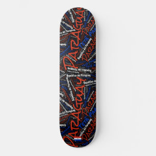 Skateboard Nuage de mots de la fierté nationale paraguayenne
