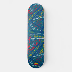 Skateboard Nuage de mots de la fierté nationale vénézuélienne