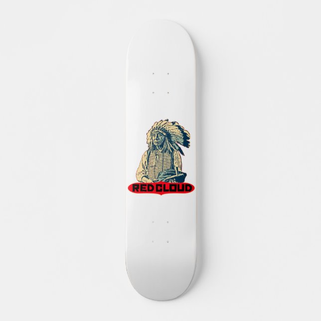 Skateboard Nuage rouge (Devant)