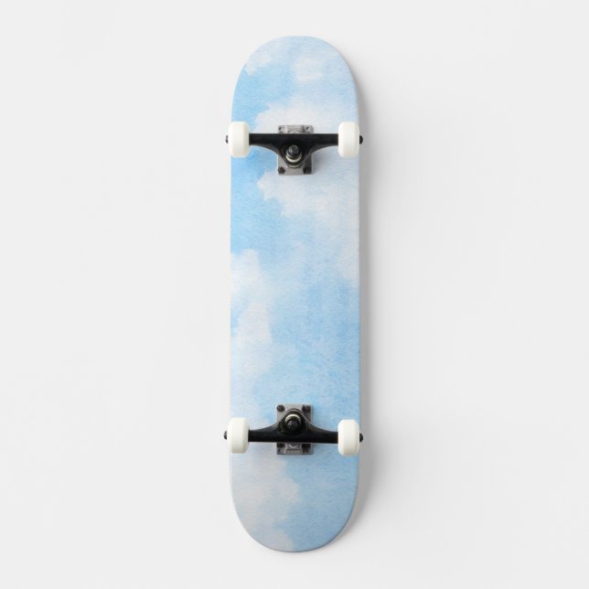 Skateboard Nuages d'aquarelle et arrière - plan de ciel (Recto)