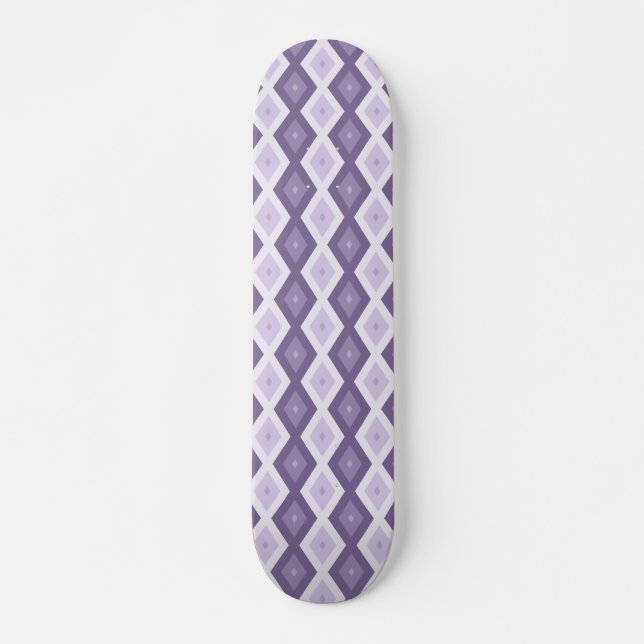 Skateboard Nuances de lavande motif diamant (Devant)