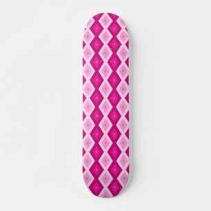 Skateboard Nuances de motif de diamant fuchsia
