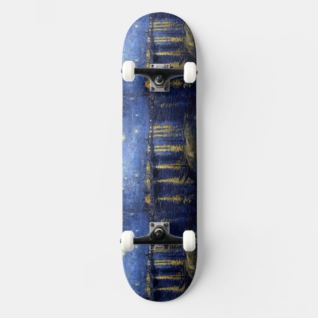Skateboard Nuit étoilée au-dessus du Rhône (Recto)