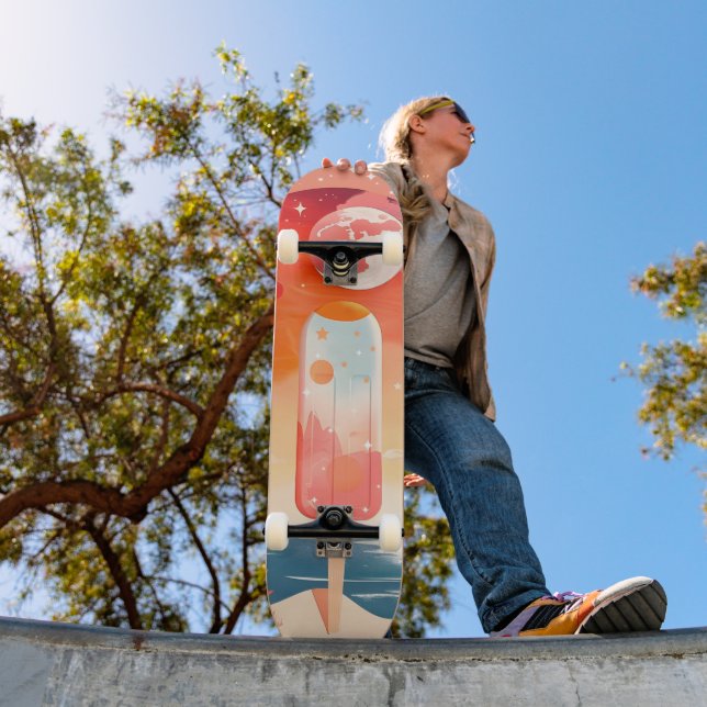 Skateboard Nuit tropicale estivale étoilée (Extérieur 1)