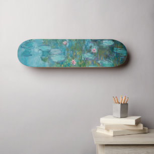 Skateboard Nymphéas, peinture à l'huile d'art fin, Claude Mon