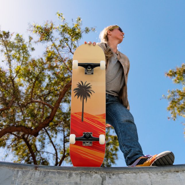 Skateboard Oasis minimaliste du désert d'été (Extérieur 1)