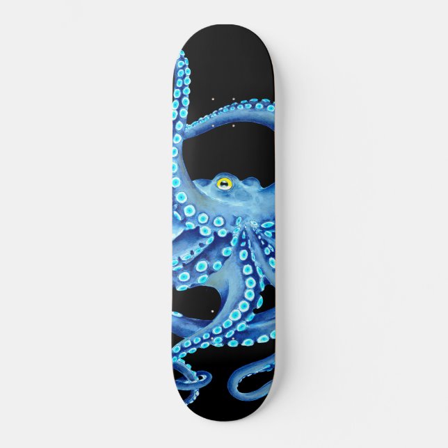 Skateboard Octopus bleu noir (Recto)
