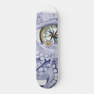 Skateboard Octopus Et Compas Violet