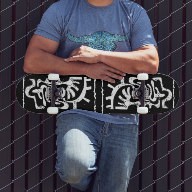 Skateboard Odd critures b&w art abstrait (Extérieur 3)