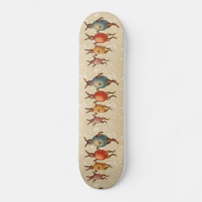 Skateboard Oeufs dansants lapins de Pâques (Recto)