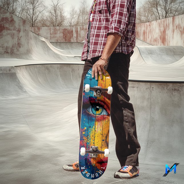 Skateboard OEuvre à paupières dynamiques - Couleurs rétro en  (Créateur téléchargé)