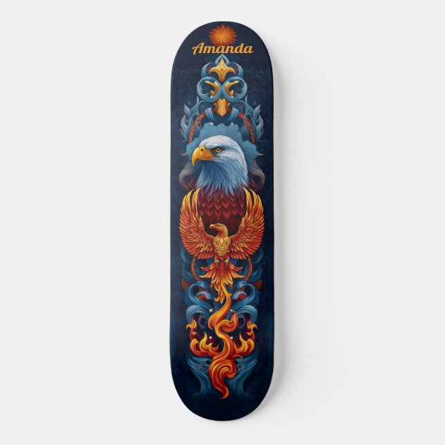 Skateboard Oiseau de Phoenix (Recto)