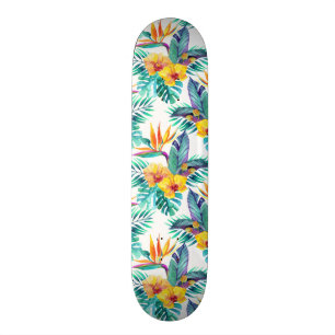 Skateboard Oiseau du paradis et du motif d'orchidée