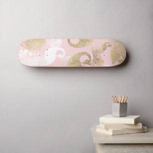 Skateboard Oiseau royal rose