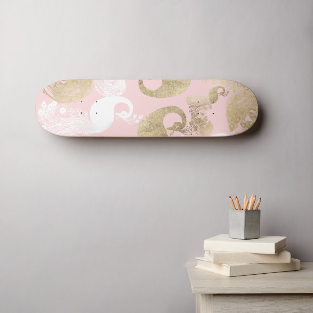 Skateboard Oiseau royal rose (Art mural (Horz))