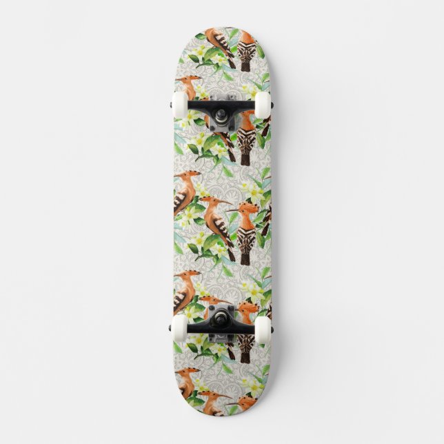 Skateboard Oiseaux exotiques sur la dentelle (Recto)