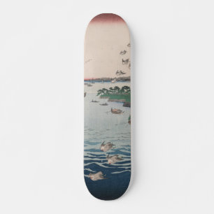 Skateboard Oiseaux volants sur la côte de Shiba Vintage Ukiy