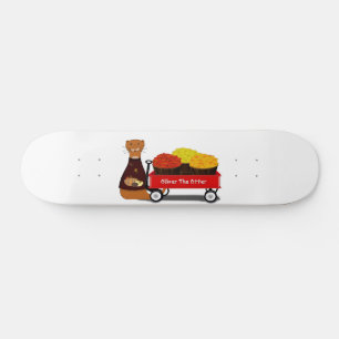 Skateboard Oliver La Loutre Se Prépare Pour L'Automne
