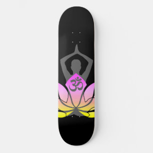 Skateboard OM Namaste Spirituelle Lotus Fleur Yoga Pose