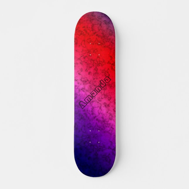 Skateboard Ombre bleu-rouge (Devant)