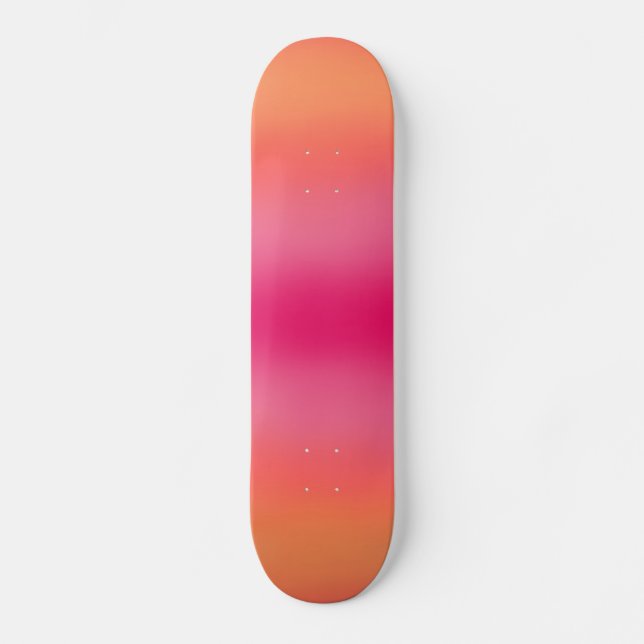 Skateboard Ombré rose orange (Recto)
