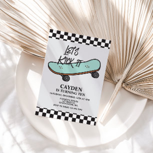 Skateboard On s'y met Anniversaire Invitation