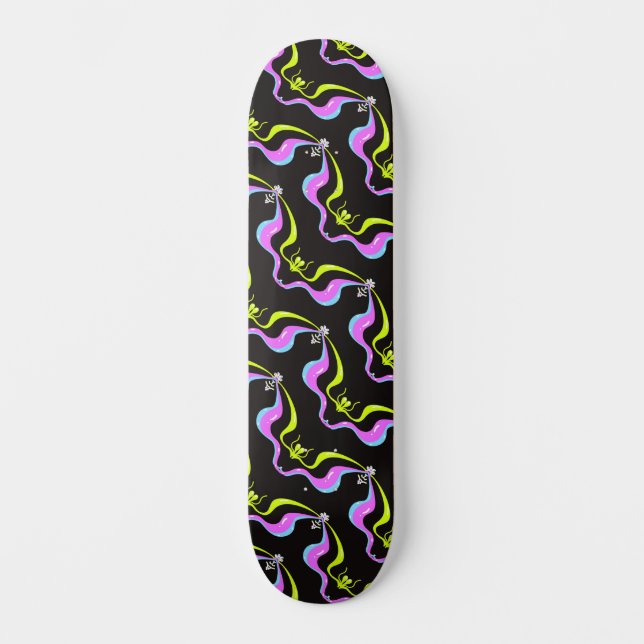 Skateboard Onde sonore néon (Recto)