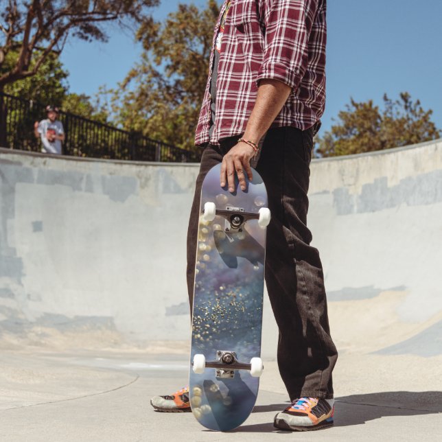 Skateboard Or Bleu Violet Pailleté Glam 1 (Extérieur 2)