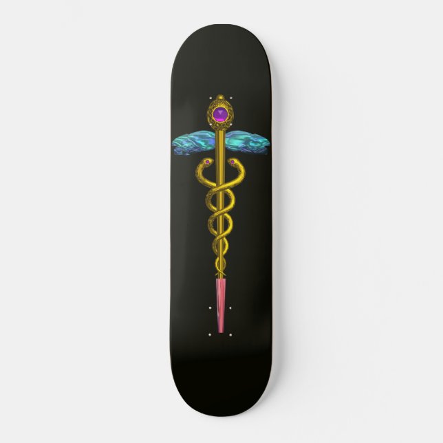 Skateboard OR CADUCEUS, noir (Recto)