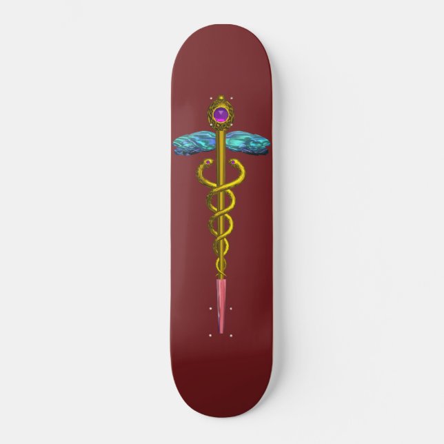Skateboard OR CADUCUS, rouge (Recto)