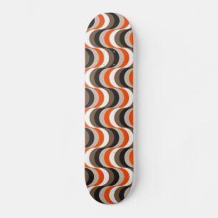 Skateboard Orange, Blanc, Brown Cinquante ans rétro Art Abstr