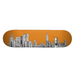 Skateboard Orange d'horizon de New York