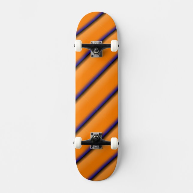 Skateboard orange et bleu (Recto)