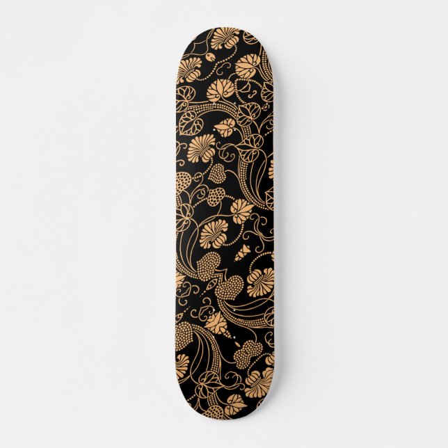 Skateboard Orange et noir  (Devant)
