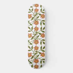 SKATEBOARD ORANGE FLEURS
