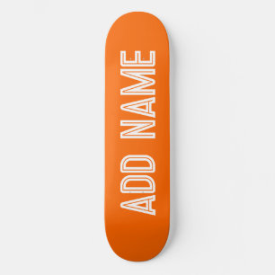 Skateboard orange vif- personnalisé