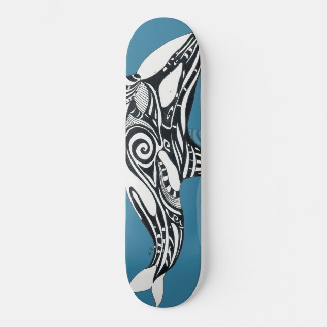 Skateboard Orca Killer Whale Tlingit Indigo encre bleue (Recto)