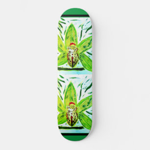 Skateboard Orchidée du Cymbidium vert