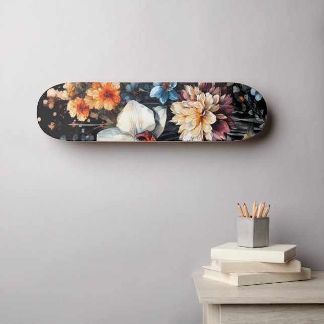 Skateboard orchidée noire (Art mural (Horz))